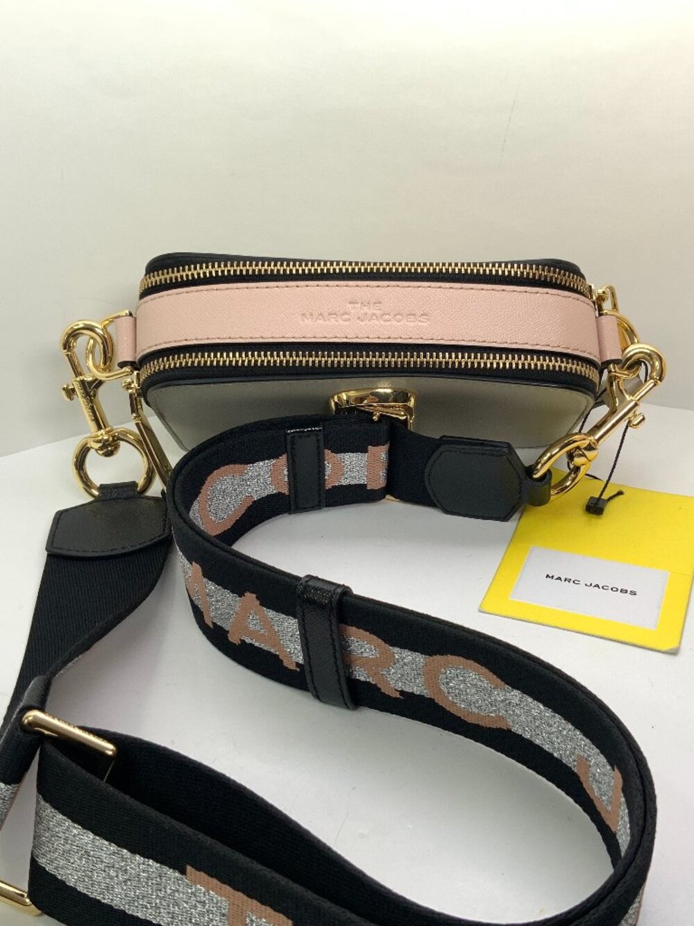 MARC JACOBS Crossbody/Shoulder  Bag Light Grey, Black, and Pick Leather